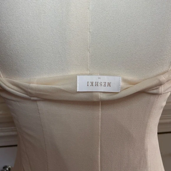 MESHKI Amorette Lace Trim Maxi Dress in Bone Size Medium - Picture 9 of 16